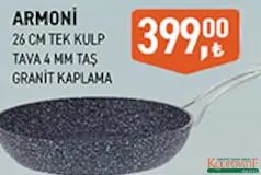 PAPİLLA ARMONİ 26 CM TEK KULP TAVA 4 MM TAŞ GRANİT KAPLAMA
